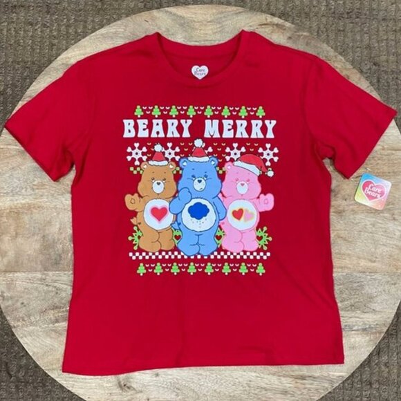 NEW M Women's Care Bears Christmas Tee - Picture 1 of 3